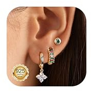MILACOLATO Pendientes Mujer en Plata de Ley 925 16 Kilates - Aros Dorados Pequeños Hipoalergenicos para Tragus Helix Cartílago Huggie Piercing Oreja
