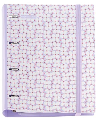 Miquelrius - Blocco di plastica Polyfoam, raccoglitore ad anelli A4, include 100 fogli quadrati + 4 divisori + 1 busta in polipropilene, con chiusura in gomma