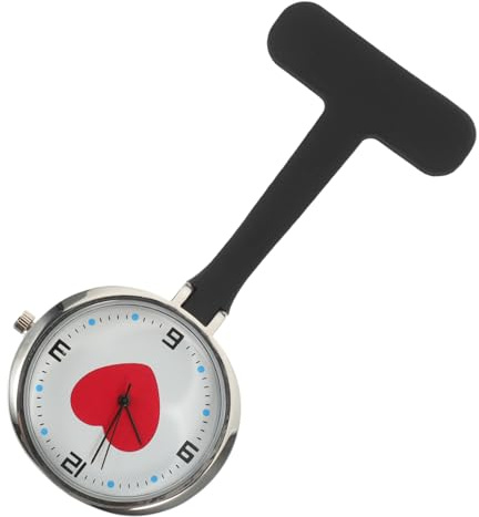 Homoyoyo Reloj De Enfermera De Silicona Negro Clip para Solapa Reloj De Enfermera Broche para Quirófano