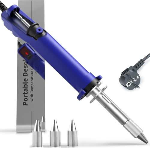 WEP 929D VI Pompe a dessouder électrique 180W avec stabilisation de la température, pompe à dessouder amovible et 3 buses, fonction de pompe intégrée(EU)