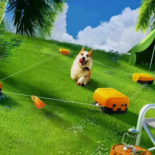 Ensemble d'équipement de cours d'agilité pour chien - Jouets interactifs pour chiens - Leurre de course - Clôture de course à pied - Ensemble d'entraînement d'agilité pour chiot pour jouer et faire de