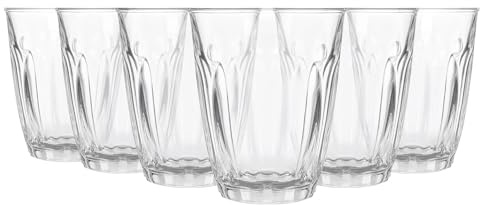 Argon Tableware Fluted Juice Glasses Set of 6-125ml Ribbed Small Tumblers - Fluted Glassware for Juice, Water, Spirits & Cocktails - Durable Soda Lime Glass