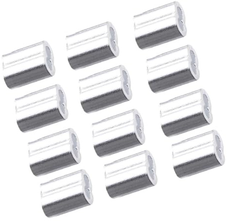 DECORNIJIA 200 piezas Manguitos de Aluminio con Doble para Cable de Acero Abrazaderas de Cuerda para Engarzar y Fijar Cuerda de Alambre Resistentes la Corrosión para Uso Industrial y Jardín