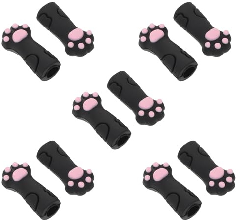ADOCARN 10 piezas Protector de Tijeras para Cutículas de Silicona con Diseño de Pata de Gato Funda Protectora Elástica para Herramientas de Manicura y Pedicura de Negro Resistente y