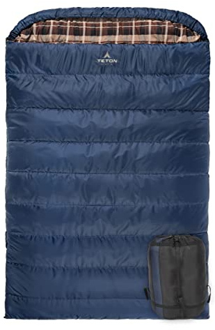 Teton Mammoth, 20 Degree Double Sleeping Bag, A Warm Bag The Whole Family can Enjoy. Great for Camping, Hunting and Base Camp. Compression Sack Included