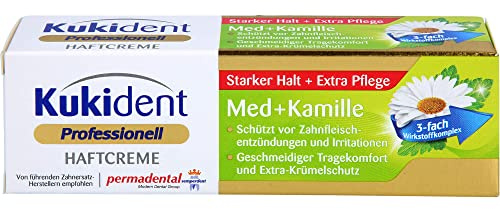Kukident Extra Strong Denture Adhesive Cream with Camomile Extract 1.41 Oz