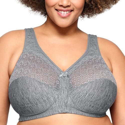 Glamorise MagicLift Moisture Control Wirefree Bra 1064 (Women's & Women's Plus) Gray Heather