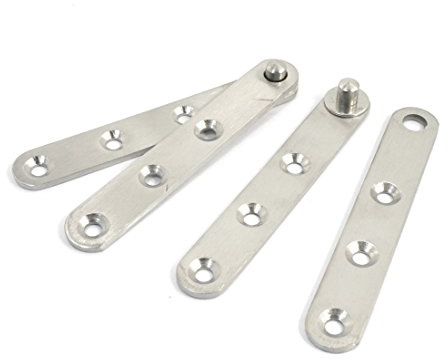 Aexit Pair Window Clothes Hangers Fitting Part Metal Doors Hinge Silver Tone Children's Clothes Hangers 4 Long