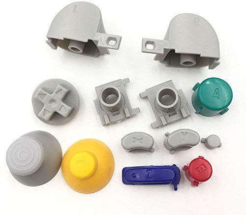 Colorful L R Right Left Trigger Buttons D-Pad Mod Kit Set Full Button Joystick Thumb Grip Thumbstick for NGC Controller Replacement Parts 1