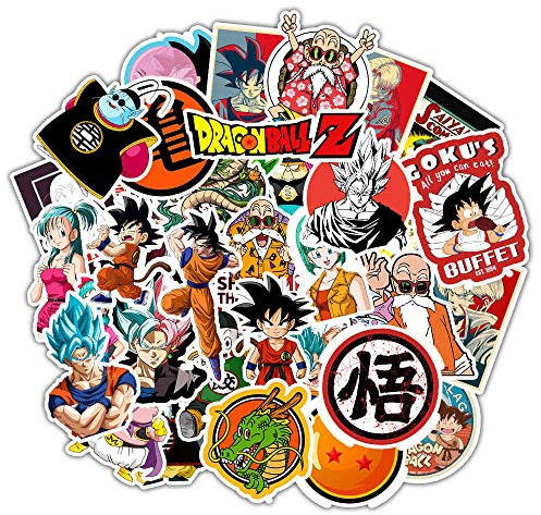 Adesivi impermeabili in vinile per laptop, bottiglie d'acqua, computer, Mac Pad, custodia per telefono, Hydro Flask, paraurti per skateboard, valigie (Dragon Ball Z)