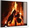 STEINFELD Heizsysteme® Glas Bild Infrarotheizung mit Thermostat | Kaminfeuer | viele Motive 350-1200 Watt Rahmen schwarz (500 Watt, 032 Kamin)