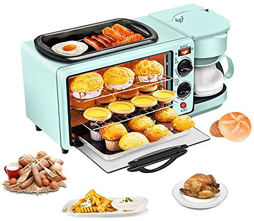 Stazione Colazione, Forno Multifunzionale, Macchina da Colazione Elettrica 3 in 1 per Uso Domestico con Macchina per Il caffè e Piastra per Colazione in Famiglia tè Pomeridiano Cen