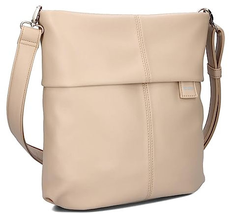 Zwei Damen Handtasche Mademoiselle.M M12 Umhängetasche 7 Liter Crossbody Bag, Schultertasche in DIN-A4-Größe, Schlüsselring, Geheimfach, inkl. extra kurzen abnehmbaren Schultergurt (oat)