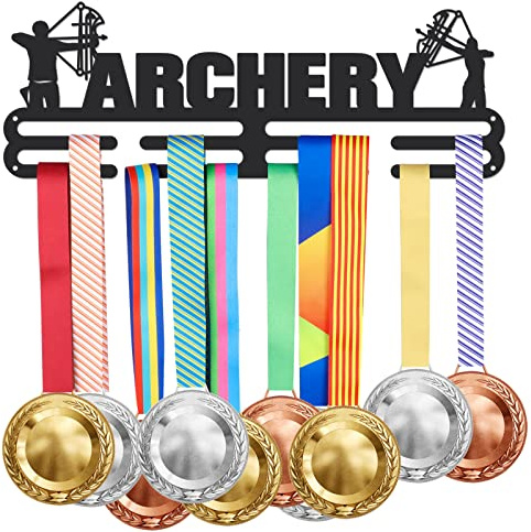 SUPERDANT Espositore per Medaglie per Tiro con L'Arco Espositore per Medaglie Sportive Ganci A Parete per 40+ Medaglie Porta Trofei Premi Porta Nastro Sportivo Appeso A Parete
