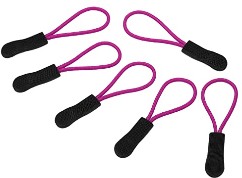 PATIKIL 30Pack Reißverschluss Züge Ersatz Erweiterungskabel Handgriff Befestigung Label Etikett Erweiterung Fixierung Abzieher für Gepäck Rucksäcke Jacken Schwarz Rosenrot