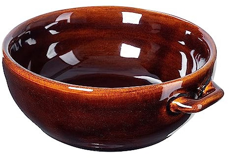 KADAX Bol à soupe en céramique - Passe au lave-vaisselle - Bol en céramique style maison de campagne - Bol pour soupe, salade, bonbons, desserts (avec oreilles, 0,7 l)