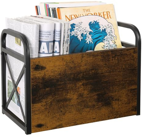 YINMIT Magazine Holder, Floor Magazine Rack, Storage Basket, File & Folder Organizer for Magazines, Books, Newspapers, Tablets