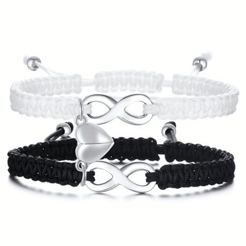 IOURVYA 2 pulsera de pareja, pulsera para buenos amigos, hebra ajustable, pulseras de la amistad, joyas, regalos para adolescentes, niñas, parejas