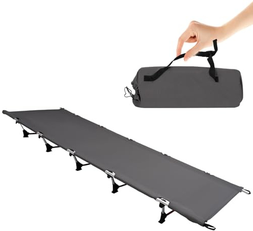 Lettino da campeggio ultraleggero, 190 x 70 x 17 cm, pieghevole, portatile, in alluminio con borsa per il trasporto, portata fino a 150 kg, per tende, escursioni, escursioni, viaggi, spiaggia