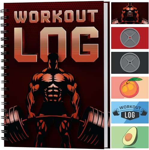Workout Planner for Daily Fitness Tracking & Goals Setting - A5 Size, 6 x 8, Power Red - Improved Thicker Cover - Men & Women Personal Home & Gym Training Diary - Log Book - by Workout Log Gym