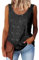Suncife Damen Pailletten Oberteil Tank Glitzer Top Frauen Party Glitzertop, Schwarz, M