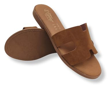 Primo Calzature Chaussons Élégants Femme Été en cuir – Sandales basses Confortables avec Semelle Antidérapante, Véritable Fabriqué en Italie