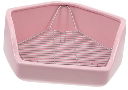 ROMISBABA Inodoro para Conejos y Cobayas Caja de Arena Antivuelco Baño Extragrande Rosa para Mascotas Pequeñas Entrenador de Baño Fácil Limpieza para Hámster Estándar