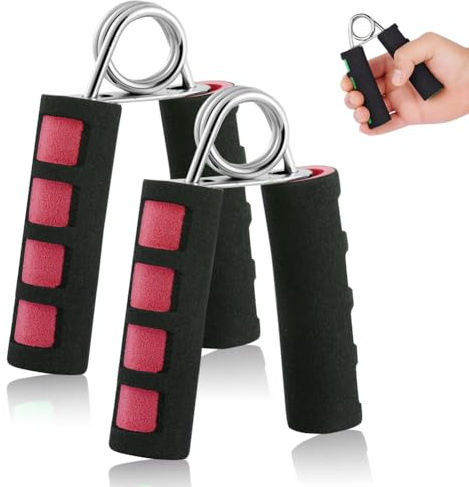 AYBUY Pince de Musculation, Hand Grip, 2 Poignée d'entraînement, Renforceurs de Poignées Professionnels, pour la Maison, la Salle de Sport, pour l'entraînement des Poignées (Rouge)