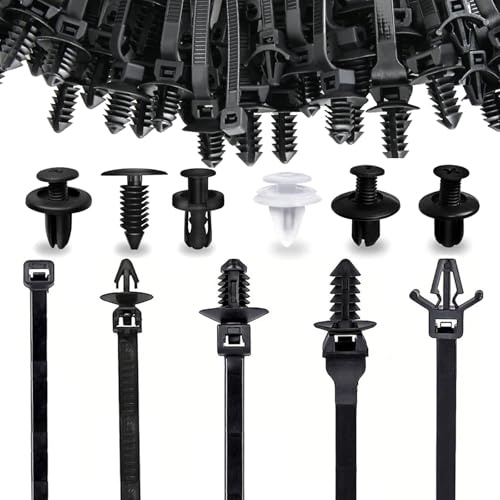 Universal bridas para cables para soporte de automóvil, 5 tamaños de bridas de cable con cremallera negra, de nylon, para presionar, resistentes, para automóvil, construcción, agrupamiento de cables