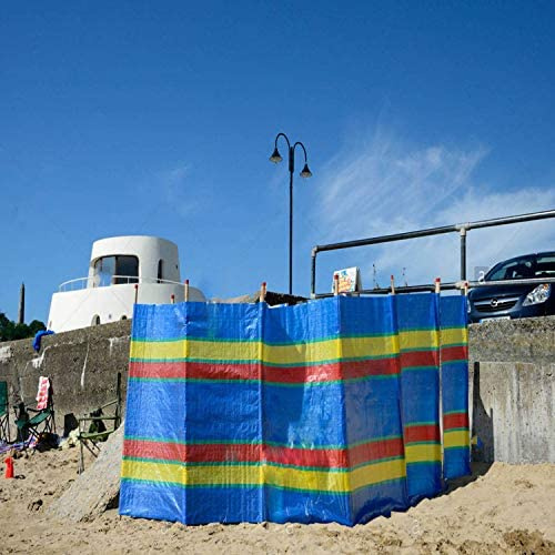 Bargains Hut 4 5 6 8 10 Pole Windbreak Wooden Windbreaker Beach Camping Caravan Holiday Sun Screen Shelter Tall Wind Break (6 Poles (5ft High x 12ft Long))