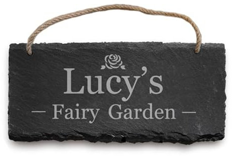 Garden Sign Engraved Slate Gardens Signs and Plaques Custom House Signs Shed Personalised Outdoor Decoration Personalised Sign for Outside Christmas (Garden)