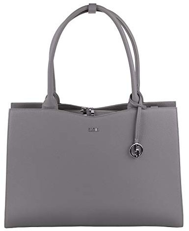 Socha Laptoptasche Damen/Businesstasche Frauen/Aktentasche mit Tragegurt - Elegant - Extra leichte Synthetik - Straight Line Mud - 15.6 Zoll Grau