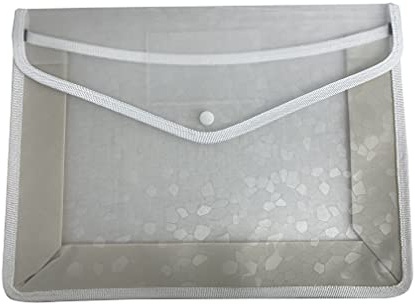 A4 Plastic Wallets Plastic Folders Document Files Folders Popper Wallet Envelope Pockets Large Capacity with Quick Snap Closure, Card Slot for Office Home School Travel (White)