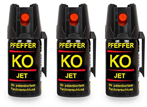Pfefferspray KO Jet Hundeabwehr Verteidigungsspray 40ml Abwehrspray Pepper Defender (KO Jet 40 ML 3er Set)