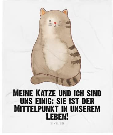 Mr. & Mrs. Panda Sofadecke Katze Sitzen - Geschenk, Wohndecke, Haustier, Katzen, Katzenmotiv, Katzenbesitzerin, Mieze, Katzenliebe, Wolldecke,