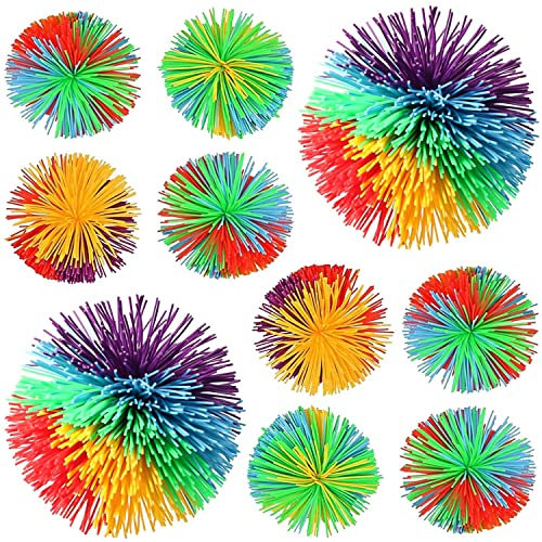 Fyihoxi AFFE Stringy Balls 10 Stück Sensory Fidget Stringy Balls, Bunte Silikon Stringy Bälle, Für Kinder und Erwachsene