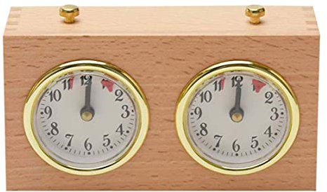 Obelunrp Minuterie d'échecs, chronomètre mécanique de Jeu analogique en Bois en Bois, minuteur d'échecs, Horloge d'échecs pour compétition (5.9x2.16x3,54 Pouce)