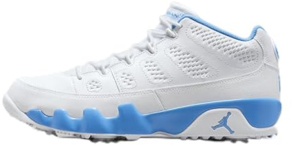 Air Jordan 9 G Golf Shoes (FJ5934-101, White/White/University Blue) Size 10