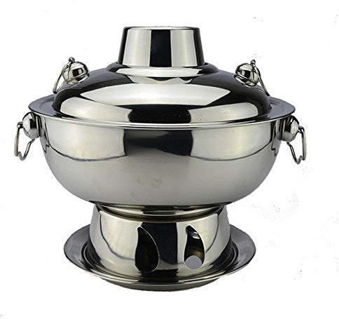 Kinesisk koppar Hot Pot, Fondue kinesisk koppar het gryta, elektriska fonduer 1,8 liter rostfritt stål varm gryta kinesiskt fondue-lamm kinesisk kol hotpot utomhus spis picknick spis (röd koppar)