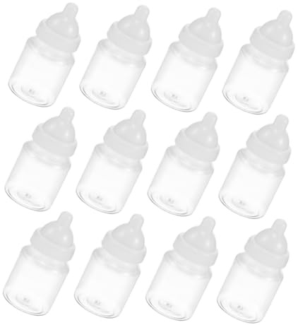 GLEAVI 20 Cajas Transparentes con Diseño de Biberón para Dulces y Golosinas, Material Plástico Resistente, Fáciles de Transportar para Fiestas y Baby Showers