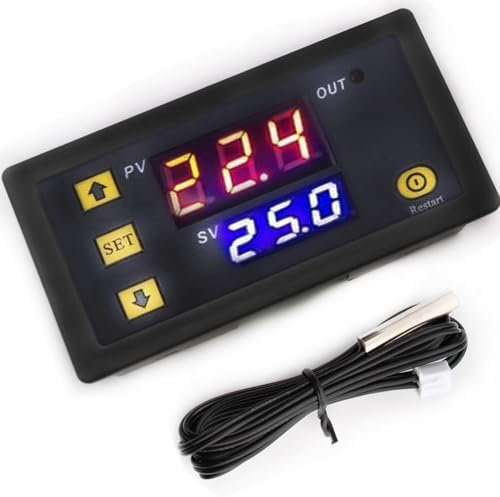 VISSQH W3230 Regolatore di Temperatura DC 220V LCD Regolatore di temperatura digitale interruttore termostato con sonda sensori NTC 10K