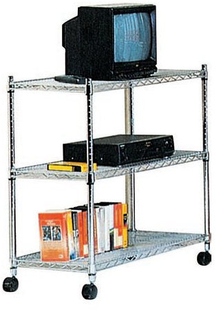 WEBMARKETPOINT Scaffale Carrello Cromato Porta Tv