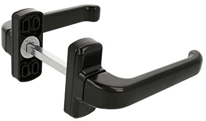 Amig - Juego de manillas de Aluminio Mod. Epsilon - Color Negro - 132 x 70 mm - Cuadradillo de 8 mm - Set de manetas con roseta reversible - Fácil instalación - Diseño moderno y ergonómico
