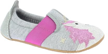 Living Kitzbühel Jungen Mädchen T-Modell Einhorn & Regenbogen Niedrige Hausschuhe, hellgrau, 25 EU