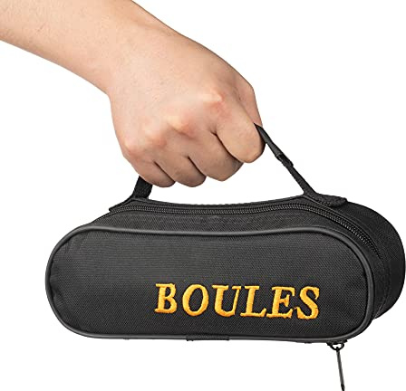 Tofers 2 stycken Boule-väska, Petanque-väska för 3 kulor av premium nylon och Oxford för utomhusskoj, boules handväska utan boule svart