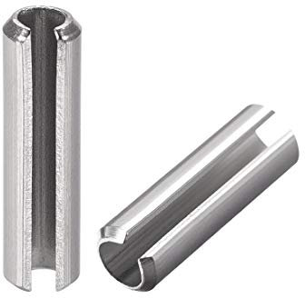 sourcing map Slotted Spring Pin - M5 x 25mm 304 Stainless Steel Split Spring Roll Dowel Pins Plain Finish 10Pcs