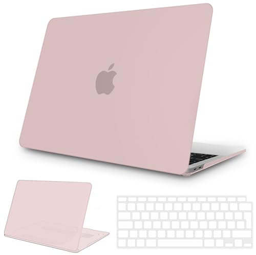NPUOLS Hülle für MacBook Air 13 Zoll Hülle 2021 2020 2019 2018 Modell A2337(M1) A2179 A1932,Dünne Sbeständige Schutzhülle und Ultradünner TPU EU Tastaturabdeckung (A2337/A2179), Rosa