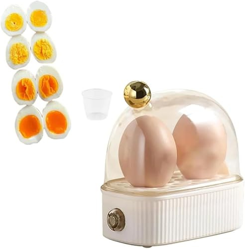 JQLLOJDS - Electric Boiled Egg Steamer, 2 Egg Capacity, Electric Egg Cooker, Electric Timing, Detachable Egg Boiler, for Cookware (White)