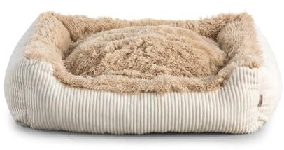 Gutekissen® Shaggy Hundebett Mittelgroße Hunde - Hundekissen Waschbar - Farb- und Größenwahl (M - 80x70, Beige)
