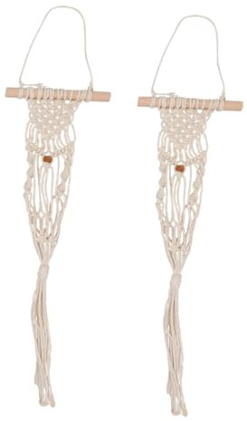 Cabilock Miniatur-anlage Net Tasche 2pcs Baumwolle String Blumentopf Hängenden Korb Stilvolle Garten Zubehör